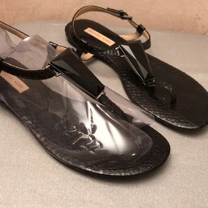 Michael Kors black leather thong sandals size 38.5